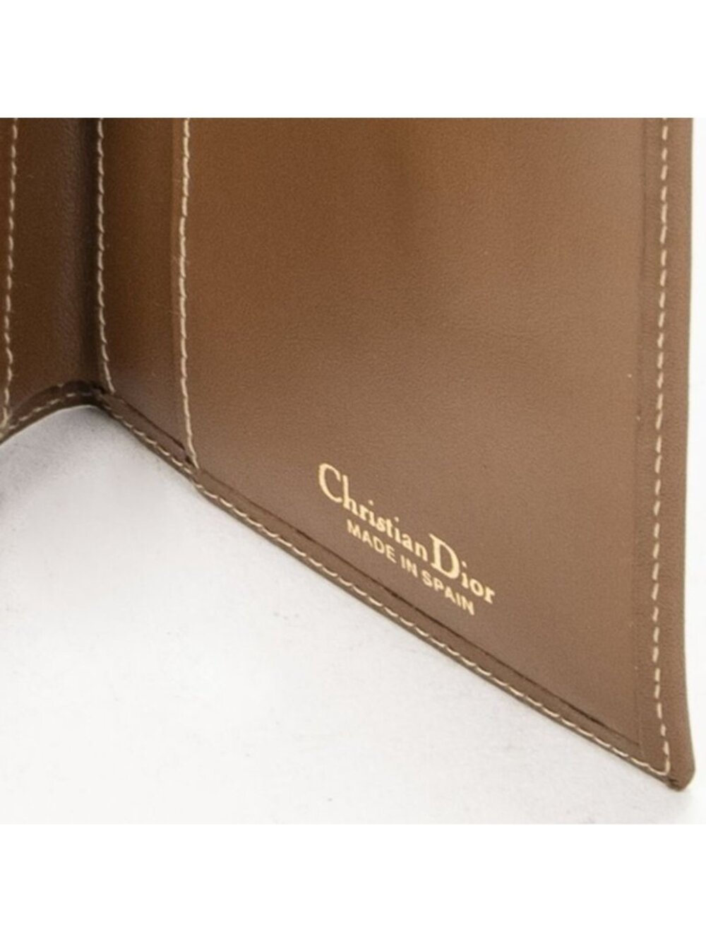 Dior Compact French Purse Brown Beige Honeycomb Canvas Wallet - Picture 5 of 5